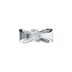 Sterling Silver Ring Twisted Wave Theme with White Topaz or Moissanite - Syzjewelry