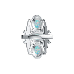 Sterling Silver Semi Mount Ring Setting Oval OV 7X5mm Cabochon Vintage-Inspired DHJ