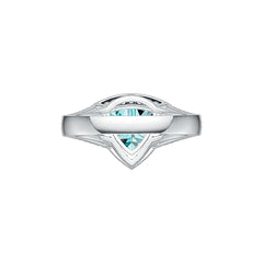 Sterling Silver Semi Mount Ring Setting Trillion Tri 9x9mm White Topaz N0293 Syzjewelry