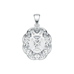 Sterling Silver Semi Mount Pendant Setting Oval OV 7X5mm with White Topaz DHJ