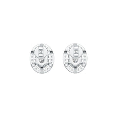 Sterling Silver Semi Mount Earrings Setting Oval OV 7X5mm Stud Halo - Syzjewelry