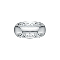 Sterling Silver Pave Dome Ring with White Topaz or Moissanite - Syzjewelry