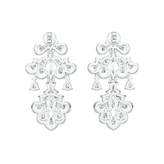 Sterling Silver Semi Mount Earrings Setting Pear PE 5X3mm with White Topaz DHJ