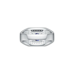 Sterling Silver Sapphire Engagement Ring Ring RD 6.5x6.5mm Men's Ring