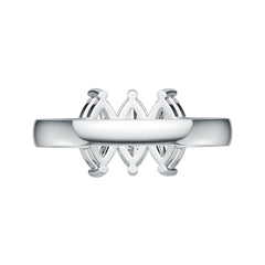 Sterling Silver Semi Mount Ring Setting Marquise MQ 10X5mm 3-Stone Ring DHJ