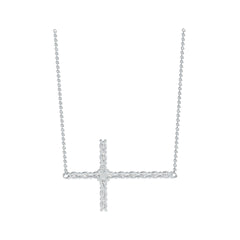 Sterling Silver Semi Mount Pendant Setting Oval OV 4X3mm Horizontal Cross Pendant DHJ