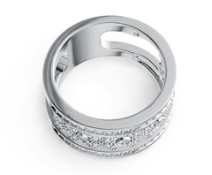 Sterling Silver Ring Multi-Row with White Topaz or Moissanite - Syzjewelry