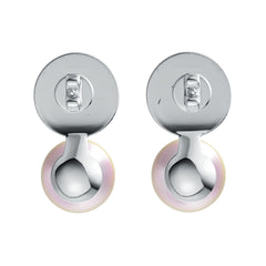 Sterling Silver Semi Mount Earrings Setting Round RD 9x9mm RD Cab 6X6mm DHJ