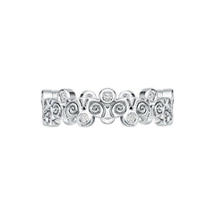Sterling Silver Art Nouveau Ring with White Topaz or Moissanite Syzjewelry