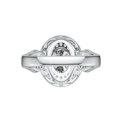 Sterling Silver Semi Mount Ring Setting Oval OV 8X6mm Double Halo DHJ