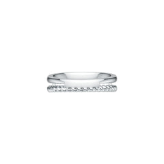Sterling Silver Ring Double Band Twisted Rope Theme DHJ