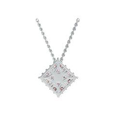 Sterling Silver Diamond-Shaped Cluster Pendant with White Topaz or Moissanite Syzjewelry