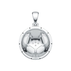 Sterling Silver Pendant with White Topaz or Moissanite Soccer Ball Theme DHJ
