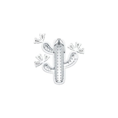 Sterling Silver Semi Mount Pendant Setting Pear PE 5X3mm Cactus Theme DHJ