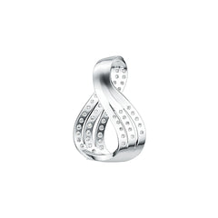 Sterling Silver Infinity Pendant with White Topaz or Moissanite DHJ