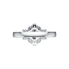Sterling Silver Semi Mount Ring Setting Oval OV 8X6mm with White Topaz DHJ