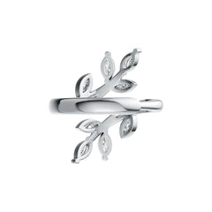 Sterling Silver Semi Mount Ring Setting Marquise MQ 5x2.5mm Leaves Syzjewelry
