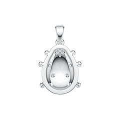 Sterling Silver Semi Mount Pendant Setting Round RD 1.5mm DHJ
