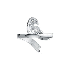 Sterling Silver Ring Parrot Theme with White Topaz or Moissanite - Syzjewelry