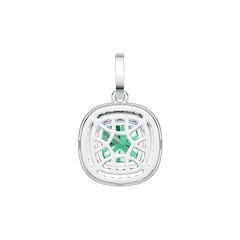Sterling Silver Semi Mount Pendant Setting Cushion CU 8X8mm Double Halo Syzjewelry