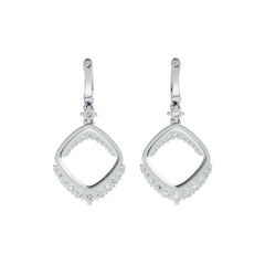 Sterling Silver Kite Drop Earrings with White Topaz or Moissanite DHJ