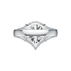 Sterling Silver Semi Mount Ring Setting Pear PE 16X12mm Filigree Band - Syzjewelry