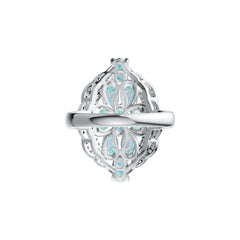 Sterling Silver Semi Mount Ring Setting Oval OV 6X4mm Cabochon DHJ