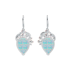 Sterling Silver Semi Mount Earrings Setting Pear PE 17x13mm Cabochon DHJ