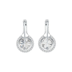 Sterling Silver Semi Mount Earrings Setting Round RD 10x10mm with White Topaz - Syzjewelry