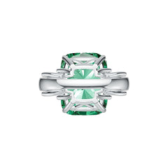 Sterling Silver Semi Mount Ring Setting Cushion CU 16X12mm Baguette 6X5mm - Syzjewelry