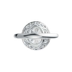 Sterling Silver Semi Mount Ring Setting Round RD 12.5mm Halo DHJ
