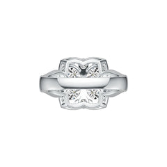 Sterling Silver Semi Mount Ring Setting Oval OV 6X4mm with White Topaz - Syzjewelry