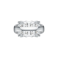 Sterling Silver Semi Mount Ring Setting Oval OV 6X4mm with White Topaz - Syzjewelry