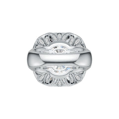 Sterling Silver Semi Mount Ring Setting Cushion CU 18X18mm DHJ