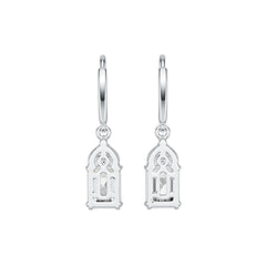 Sterling Silver Semi Mount Earrings Setting Emerald OCT 8X6mm PE 4X4mm DHJ