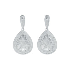 Sterling Silver Semi Mount Earrings Setting Pear PE 16X12mm Cabochon DHJ
