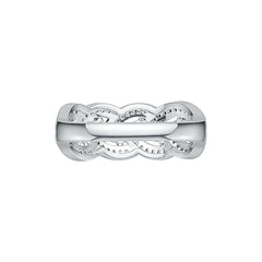 Sterling Silver Ring Braided Stackable Theme in White Topaz or Moissanite DHJ