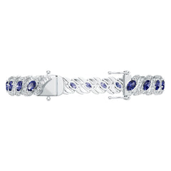 Sterling Silver Moissanite Bracelet Moissanite Oval OV 6X4mm