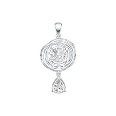 Sterling Silver Semi Mount Pendant Setting Round RD 11x11mm DHJ