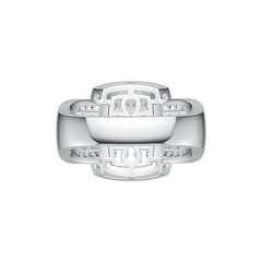 Sterling Silver Ring Square-Shaped with White Topaz or Moissanite DHJ