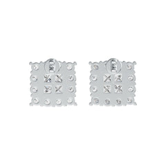 Sterling Silver Semi Mount Earrings Setting Princess SQ 3X3mm DHJ