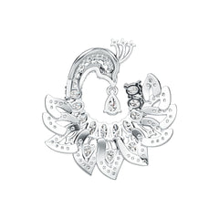 Sterling Silver Semi Mount Pendant Setting Pear PE 6x4mm Peacock Pendant DHJ