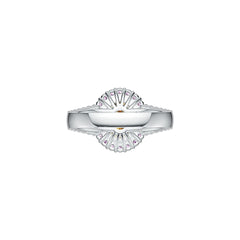 Sterling Silver Semi Mount Ring Setting Oval OV 10X8mm Halo Split Shank DHJ