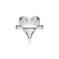 Sterling Silver Ring with White Topaz or Moissanite  Heart Theme DHJ