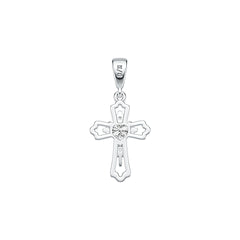 Sterling Silver Semi Mount Pendant Setting Heart HT 5X5mm Cross Theme - Syzjewelry