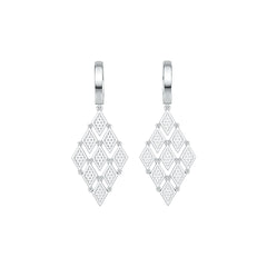 Sterling Silver Earrings Dangle Drop with White Topaz or Moissanite DHJ
