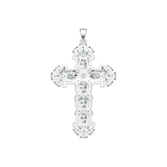 Sterling Silver Semi Mount Pendant Setting Oval OV 7X5mm Cross Pendant DHJ