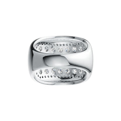 Sterling Silver Ring Multi-Row with White Topaz or Moissanite DHJ