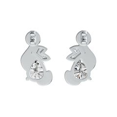 Sterling Silver Semi Mount Earrings Setting Pear PE 8x6mm DHJ