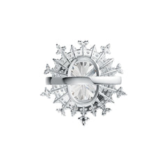 Sterling Silver Semi Mount Ring Setting Round RD 15mm DHJ